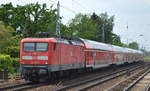 DB Regio AG mit  112 155-7  (NVR-Nummer: 91 80 6112 155-7 D-DB) als RE1 baubedingt nur bis Erkner am 19.06.19 Berlin Hirschgarten.