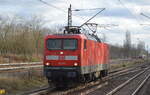 DB Regio AG- Region Nordost mit  112 110  (NVR-Nummer   91 80 6112 110-2 D-DB ) auf Betriebsfahrt am 05.01.22 Bf.