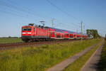 112 124 zog am 30.05.2023 den RE3 3314 von Lutherstadt Wittenberg nach Stralsund, durch Groß Jasedow.
