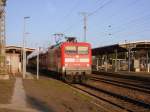 Am 03.10.2013 kam die 112 139(ohne Werbung)mit dem RE 20 aus Halle/Saale nach Stendal.