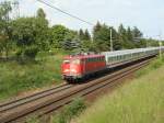 113 268-7 mit IC 1934 von Leipzig nach Hannover �ber Magdeburg-Buckau kurz hinter Magdeburg am 01.06.2009
