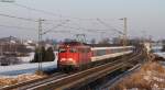 113 268-7 mit dem IC 281 (Stuttgart Hbf-Z�rich HB) bei Eutingen 12.2.12