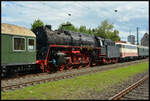 Lok-Überführung: 01 519 auf dem Weg nach Meiningen und 114 488 nach Dessau - Die Diesellok 211 041-9 (NeSA) beförderte am 05.