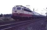 112311 mit Intercity 1530 Seeadler (nur freitags) am 25.7.1987 um 13.40 Uhr   in Hasbergen nach Köln.