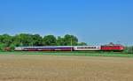 113 309-9 Bahn-Touristik-Express kurz hinter Bf Brhl Richtung Bonn, mit Zug- und Schiebelok, 23.05.2010