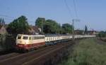 112 309 verlässt mit D772 Lüneburg in Richtung Hamburg, 10.05.1988.