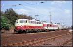 112265 am 17.9.1989 um 12.51 Uhr mit dem IC 559 Weser City bei Ritterhude in Richtung Bremen.