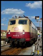 113 311-5 auf der Drehscheibe im Bw Nürnberg-Gostenhof bei der 175-Jahr-Feier der Eisenbahn in Deutschland am 21.