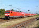 114 015-1 f�hrt mit RE38321 nach Falkenberg.