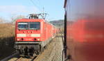 114 017 mit RE Nürnberg-Stuttgart am 16.02.2017 bei der Einfahrt in Fornsbach.