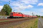 DB Regio 114 014-4 mit dem RE50 am 01.05.20 in Mühlheim am Main 