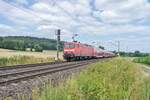114 011-0 ist am 21.07.2021 als RB bei Kerzell zu sehen.