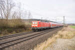 114 007 ist am 23.11.2021 als RE in Richtung Frankfurt/M.