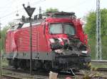 Zwei Tage nach dem Ungl�ck in Berlin Karow, bei dem ein Regionalexpress aus ungekl�rter Ursache in einen G�terzug fuhr, steht die Lok immer noch am Ungl�cksort.