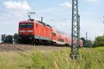114 032-6 mit dem RE4 J�terbog (RE 38263) in Freisack(Mark).