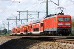 114 020 mit dem RE4 Wittenberge (RE 38236) in Friesack(Mark).