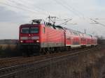 Eine BR 114 auf den Weg nach Stralsund.