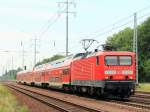114 017 mit dem RE 3 (RE 69633) nach Elsterwerder am 18.