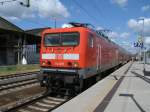 114 018 brachte,am 23.Juni 2012,den RE 18311 Stralsund-Elsterwerda nach Z�ssow.