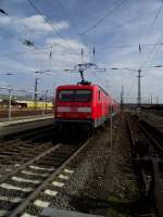 114 007 verl�sst Hanau Hbf mit RE nach Fulda am 22.03.13