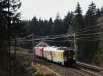 114 501 hatte am 20.02.14 Messfahrten zwischen Zwickau-Hof und zurück.