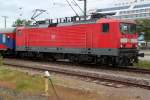Die Rostocker 114 040-9 mit RE 13280 von Warnem�nde nach Berlin-Lichtenberg fuhr am 29.05.2014 mit +20 Minuten Versp�tung los Grund waren Verz�gerungen bei den Touristen.