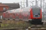114 015 schiebt den RE4 von Wismar zur�ck nach Ludwigsfelde 12/2006