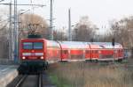 114 035 mit RE 4 f�hrt in den Bf.