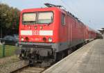 114 003-7+143 193-1(hinten)waren mit dem Warnem�nde-Express 18591 von Warnem�nde nach Berlin Hbf(tief)in Warnem�nde abgestellt.28.09.2014