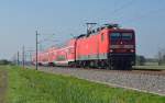 114 027 durcheilt mit einem RE nach Magdeburg am 05.10.14 Braschwitz.