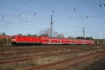 114 011 mit abgestelltem Regionalexpress am 10.04.2011 in W�nsdorf-Waldstadt
