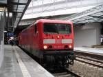 Am Gleis 7 des Bahnhofs Berlin-S�dkreuz ist soeben der RegionalExpress der Linie RE4 aus Ludwigsfeld eingefahren.
