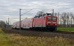 114 004 diente am 17.12.15 als Zuglok für einen RE von Leipzig nach Magdeburg, fotografiert bei der Durchfahrt in Benndorf.