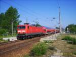 114 009 mit RE 3  nach Elsterwerda am  31.05.2007 in Greifswald S�d.