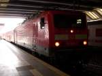 114 009 am 12.April 2009 mit dem RE 38445 Schwedt-W�nsdorf Waldstadt in Berlin Gesundbrunnen.
