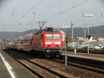 DB Regio 114 031 mit einer Regionalbahn am 14.03.17 in Gelnhausen