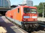 114 036-7 vor dem RE 1 nach Rostock HBF in Hamburg Hbf.
