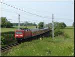 114 031 mit dem WarnemndeExpress auf dem Weg nach Berlin.