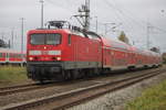 114 005 mit RE 4356 von Elsterwerda nach Rostock Hbf via Plaaz bei der Einfahrt im Rostocker Hbf.11.10.2019