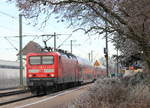 114 006 mit RE Nürnberg-Stuttgart am 27.12.2018 auf Gleis 1 in Crailsheim. 