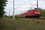114 021-9 am 13.07.2007 mit RE3 nach Elsterwerda unterwegs