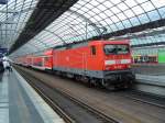 BR114 039-1 am Ende eines RE der Linie 5 (Richtung Rostock) in Berlin Spandau. (21.06.04)