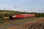 114 024 mit  Ersatzzug  auf dem Weg nach Würzburg.