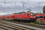 114 039(Bh Berlin-Lichtenberg)mit RE 4361 von Rostock Hbf nach Berlin-Südkreuz bei der Ausfahrt im Rostocker Hbf.22.08.2025
