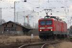 DB 114 005 | Lz | Anklam | Januar 2023 | ich stehe neben dem Gleis 