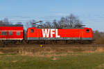 Regionalverkehr Ersatzverkehr für das Expresskreuz Bremen/Niedersachen. Unteranderem fährt WFL mit ihren Dostos der frühen Generation. 114 013 Hier bei Bremernhaven Wulsdorf nach Bremen. 6.3.26