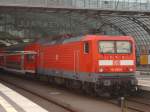 114 040-9 bei der Einfahrt in den neuen Berliner Hauptbahnhof im August 2006