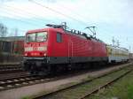 Hierbei handelt es sich um eine Messfahrt mit der 755 025 4 in Gnitz. Diese 755 ist eine umgebaute 114. Aufgenommen am 11.04.2005.