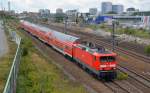 114 014 bespannte am 22.09.12  einen RE nach Frankfurt(O), fotografiert an der Warschauer Strae.
