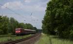 Auch Loks der Baureihe 114 sind mit Frankfurter n-Wagen anzutreffen. Zumeist zwischen Wächtersbach und Frankfurt. Doch was vielen verschwiegen bleibt; Die Regionalbahn Fulda - Flieden, welche nur 2x am Tag verkehrt. Diese ist der letzten verbliebenen Leistungen, welche auf der Kinzigtalbahn mit den n-Wagen verkehrt. 
Aufgenommen werden konnte dieser Zug am 28.05.15 bei Kerzell. 